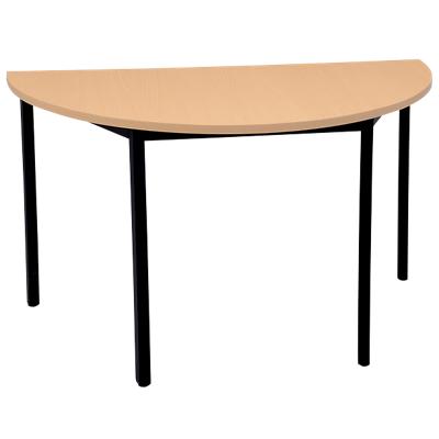 Niceday Semicircular Table with Beech Coloured MFC & Aluminium Top and Black Frame 1200 x 600 x 750 mm