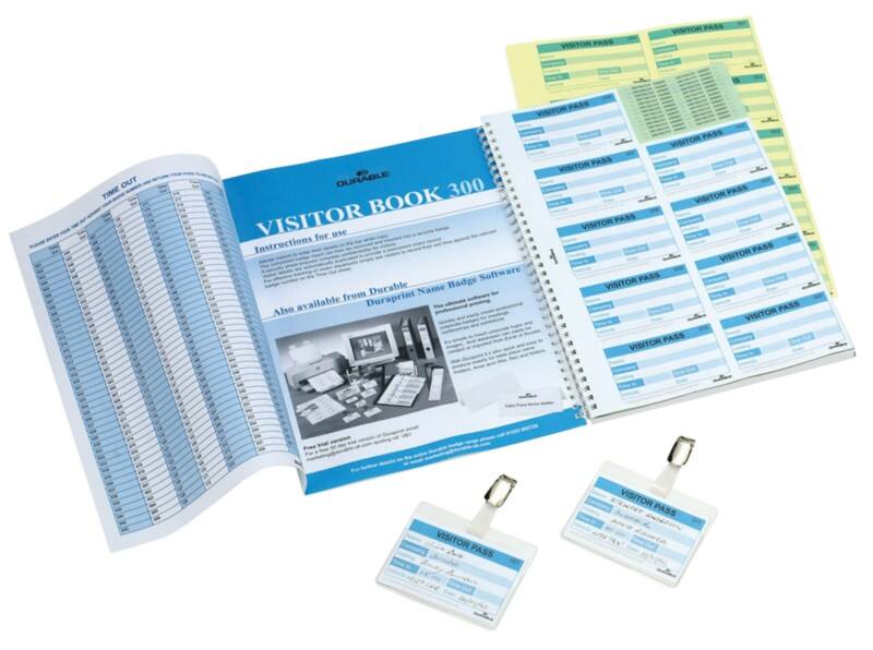 DURABLE Visitor Book Refill 1466/00 White Ruled Perforated A4 6 x 9 cm 30 Sheets of 10 Name Badges