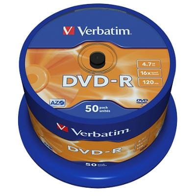 Verbatim DVD-R 16x 4.7GB Spindle Pack of 50