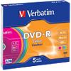 Verbatim DVD-R Colour 16x 4.7 GB Pack of 5