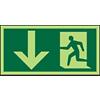 Fire Exit Sign with Down Arrow PVC 15 x 30 cm