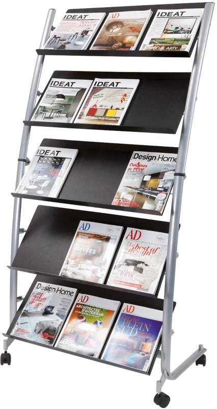Alba A4 Literature Display Black DD5GM 820 (W) x 510 (D) x 1,660 (H) mm