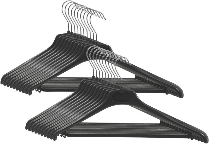 Alba Hangers PMBASIC PL Plastic 450 x 220mm Black Pack of 20