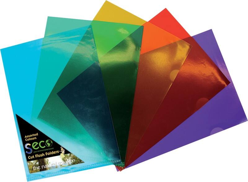 Seco Cut Flush Folder A4 Assorted PP (Polypropylene)  100 microns Pack of 25