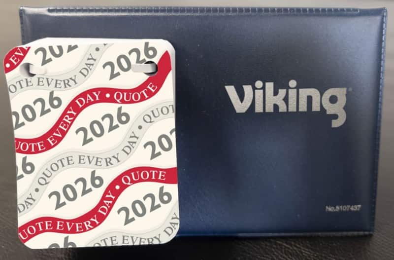 Viking Desk Calendar 2026 1 Day per page 17 (W) x 11 (H) cm Black, White