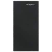 Niceday Diary Slimline 2023 Week to view Portrait Black English 8.8 x 17.1 cm