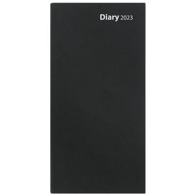 Niceday Diary Slimline 2023 Week to view Landscape Black 8.8 x 17.1 cm