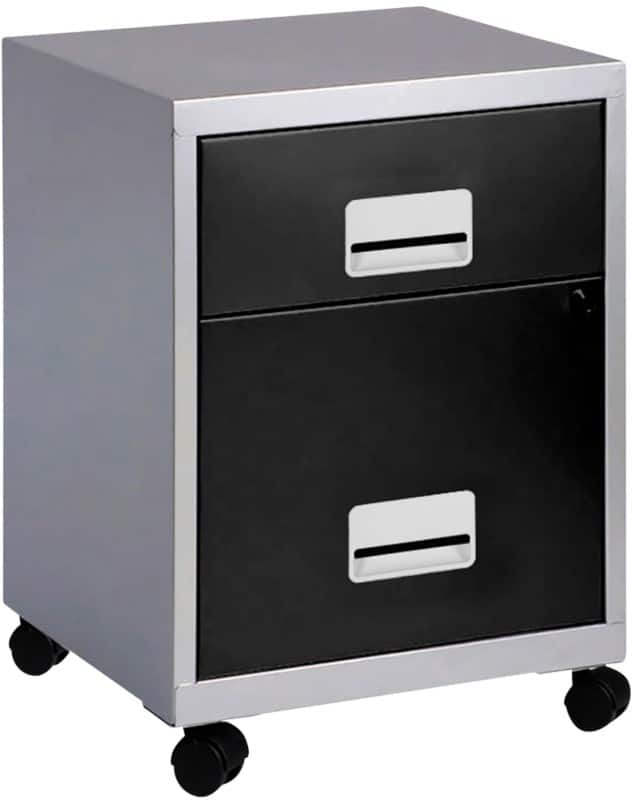 Pierre Henry COMBI Steel Filing Cabinet 2 Drawers Lockable 400 x 400 x 530 mm Black, Silver