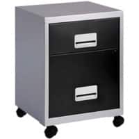 Pierre Henry COMBI Steel Filing Cabinet 2 Drawers Lockable 400 x 400 x 530 mm Black, Silver