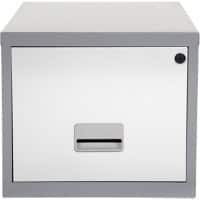 Pierre Henry Filing Cabinet with 1 Lockable Drawer 400 x 400 x 370mm Silver & White