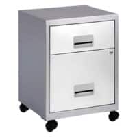 Pierre Henry Filing Cabinet with 2 Lockable Drawers Combi 400 x 400 x 530mm Silver & White