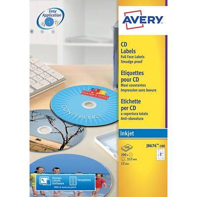 Avery Inkjet CD/Dvd Labels (100/pk)(J8676-100)