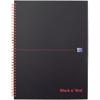 OXFORD Notebook Black n' Red A4+ Ruled Spiral Bound PP (Polypropylene) Hardback Black, Red Perforated 140 Pages 70 Sheets