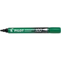 Pilot 100 Permanent Marker Fine Bullet 1 mm Green Non Refillable Pack of 12