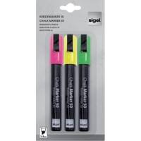 Sigel Chalk Marker GL182 Green, Pink, Yellow 2 x 13.8 cm