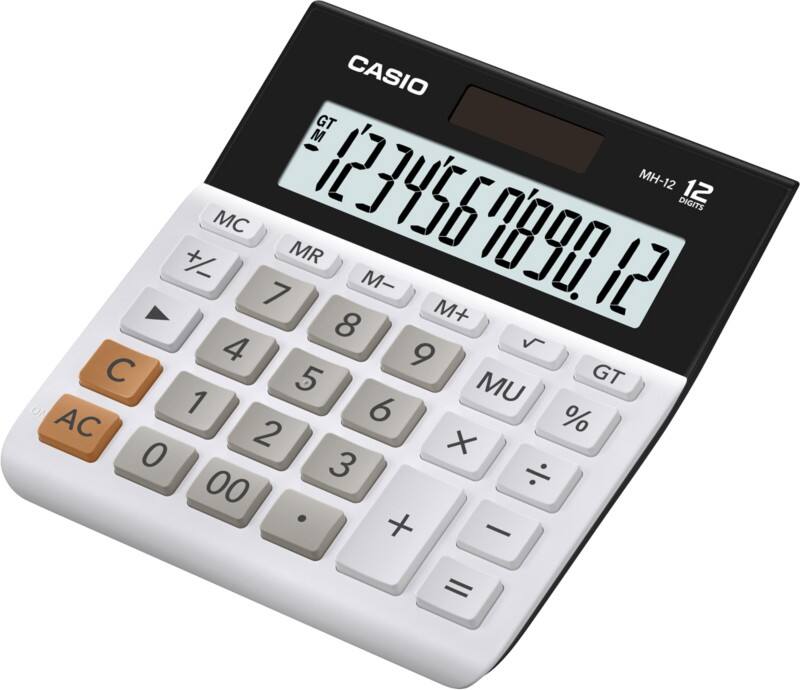 Casio Desktop Calculator MH-12 12 Digit Display White