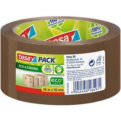 tesapack Packaging Tape 50 mm (W) x 66 m (L) Brown