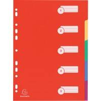 Exacompta Blank Dividers A4+ Assorted Multicolour 5 Part PP (Polypropylene) 4 Holes 4905E