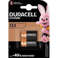 Duracell 123 Batteries CR17345 High Power Ultra 3V Lithium Pack of 2