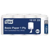 Tork Wiping Paper Rolled White 1 Ply 120123 11 Rolls of 310 Sheets