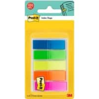 Post-it Index Flags Rectangular 1.19 x 4.32 cm Plain Assorted 683HF5 5 x 20 Strips