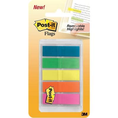 Post-it Index Flags 683HF5 Assorted Plain Special format 5 Pieces of 20 Strips