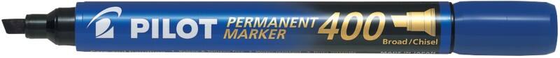 Pilot 400 Permanent Marker Broad Chisel  - 4 mm Blue Non Refillable Pack of 12