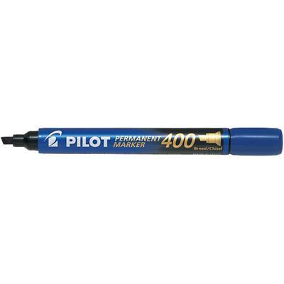 Pilot 400 Permanent Marker Broad Chisel 1.5 mm Blue Non Refillable Pack of 12