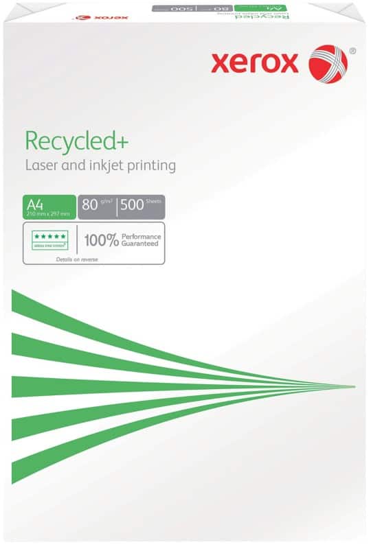 Xerox Recycled Pure A4 Printer Paper White 100% Recycled 80 gsm Matt 500 Sheets