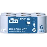 Tork Wiping Paper M2 2 Ply Centrefeed Blue 6 Rolls of 429 Sheets