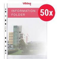 Office Depot Punched Pockets A4 Clear Transparent 80 microns PP (Polypropylene) Up 11 Holes Pack of 50