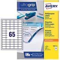 Avery 3666-40 Multipurpose Labels Self Adhesive 38.1 x 21.2 mm White 40 Sheets of 65 Labels