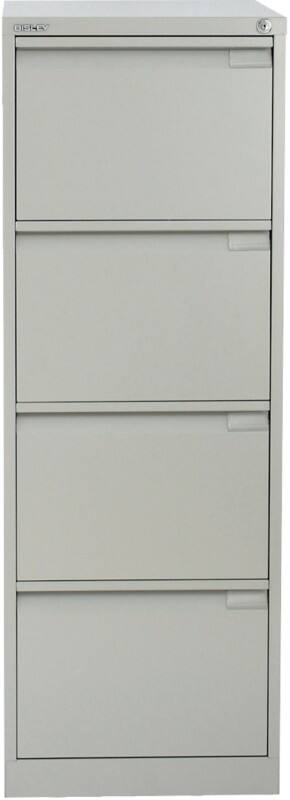 Bisley BS Steel Filing Cabinet 4 Drawers Lockable 470 x 622 x 1,321 mm Grey