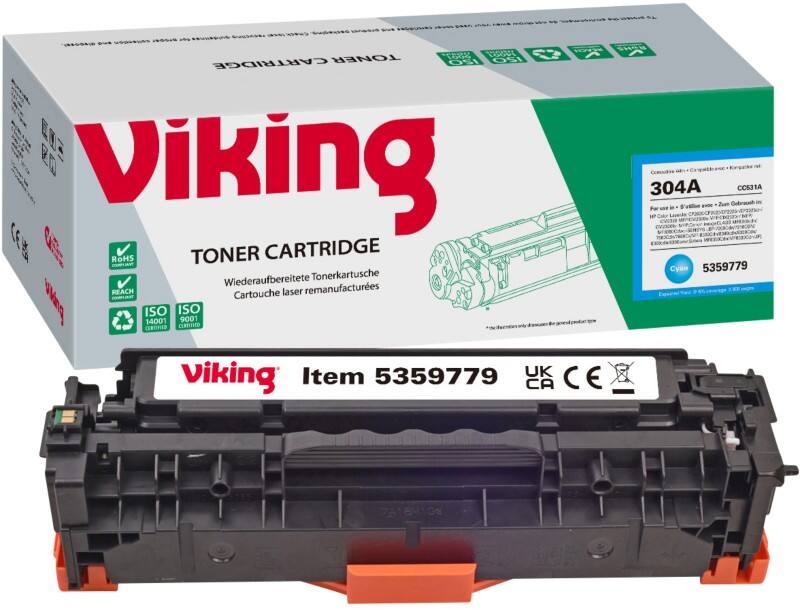 Viking 304A Compatible HP Toner Cartridge CC531A Cyan