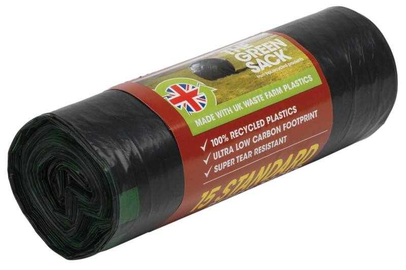 Green Sack Medium Duty Bin Bags 5 L Black PE (Polyethylene) Pack of 15
