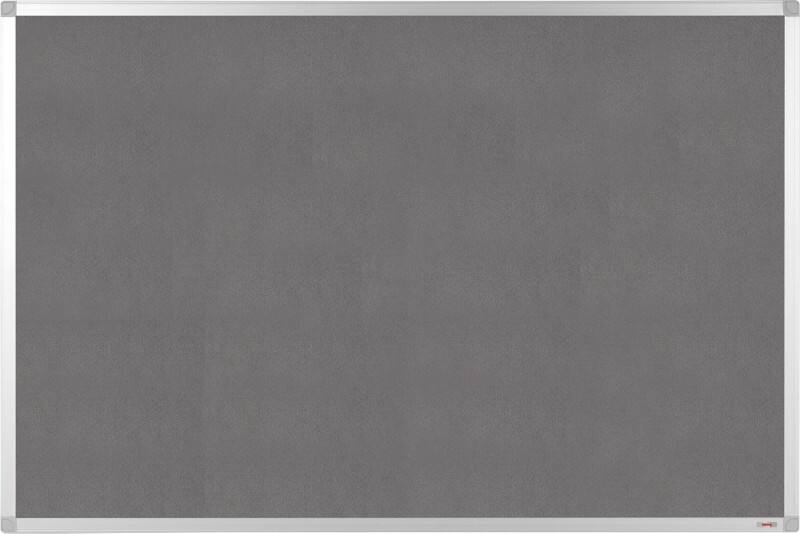Viking Felt Noticeboard Non Magnetic Wall Mounted 120 (W) x 0.81 (D) x 90 (H) cm Aluminium Grey