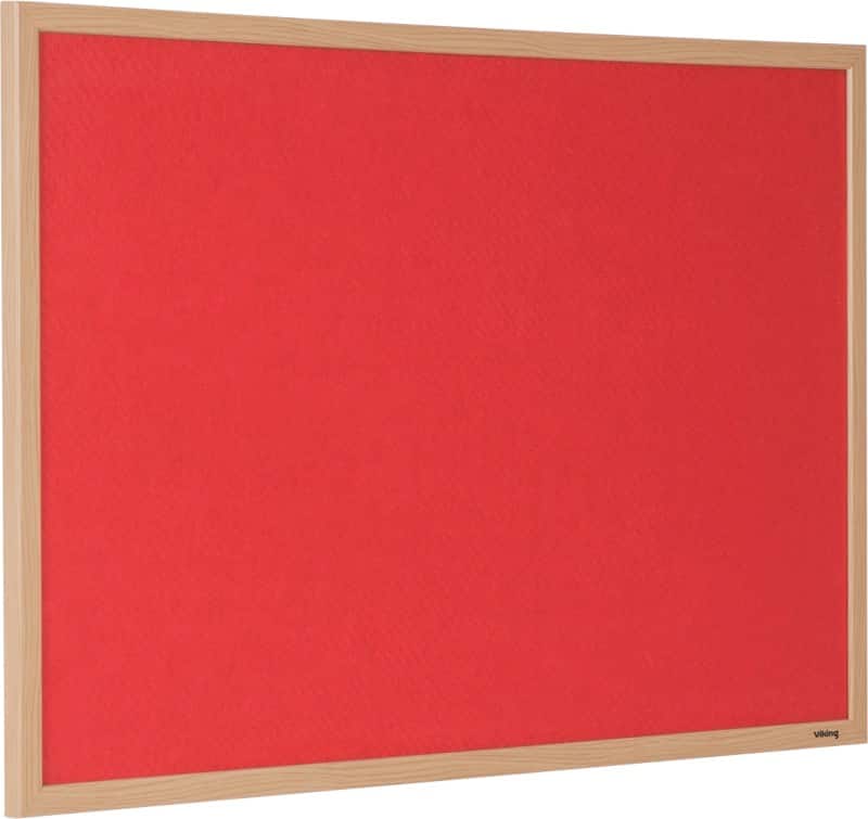 Viking Noticeboard Non Magnetic 90 (W) x 1.9 (D) x 60 (H) cm Wood Red