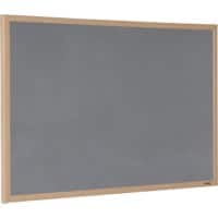 Viking Felt Noticeboard Non Magnetic Wall Mounted 120 (W) x 1.9 (D) x 90 (H) cm Wood Grey