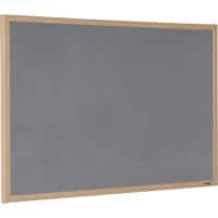 Viking Notice Board Wall Mounted Felt 120 (W) x 90 (H) cm Wood Grey