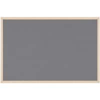 Viking Felt Noticeboard Non Magnetic Wall Mounted 90 (W) x 1.9 (D) x 60 (H) cm Wood Grey