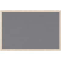 Viking Notice Board Wall Mounted Felt 90 (W) x 1.9 (D) x 60 (H) cm Wood Grey