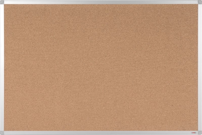 Viking Cork Noticeboard Non Magnetic Wall Mounted 120 (W) x 0.81 (D) x 90 (H) cm Aluminium Brown