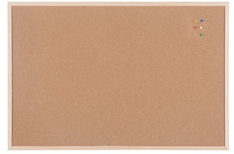 Viking Cork Noticeboard Non Magnetic Wall Mounted 90 (W) x 1.4 (D) x 60 (H) cm Pine Wood Brown