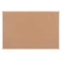 Viking Cork Noticeboard Non Magnetic Wall Mounted 90 (W) x 1.4 (D) x 60 (H) cm Pine Wood Brown