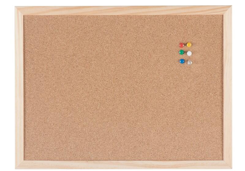 Viking Cork Noticeboard Non Magnetic Wall Mounted 40 (W) x 1.4 (D) x 30 (H) cm Pine Wood Brown