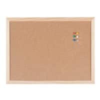Viking Cork Noticeboard Non Magnetic Wall Mounted 40 (W) x 1.4 (D) x 30 (H) cm Pine Wood Brown