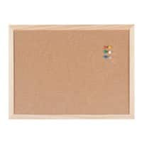 Viking Notice Board Wall Mounted Cork 40 (W) x 1.4 (D) x 30 (H) cm Pine Wood Brown