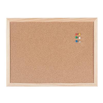 Viking Wall Mountable Cork Board 40 x 30cm Brown