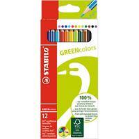 STABILO GREENcolors Colouring Pencils Wallet Assorted Pack of 12