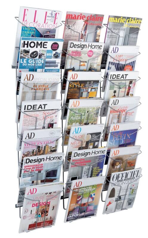 Alba A4 Literature Display Silver DDFIL21M 78 x 13 x 112 cm